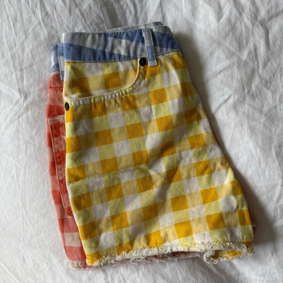 FARM Rio Color Block Gingham Denim Shorts S - Picture 6 of 7